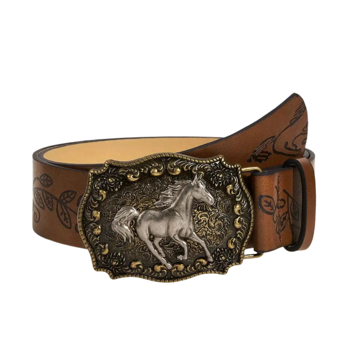 Cinto country com fivela de cavalo - Estilo Western