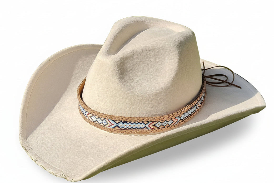 Chapéu Cowboy Fedora em Camurça Unissex – Aba Larga